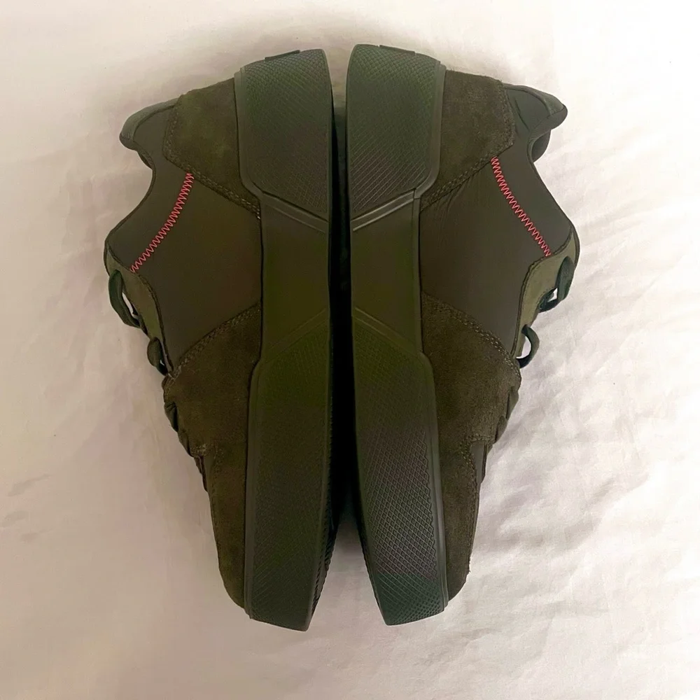 RARE Naked Wolfe Piranha Camo Army Green and Vibrant Orange Contrast Sneakers